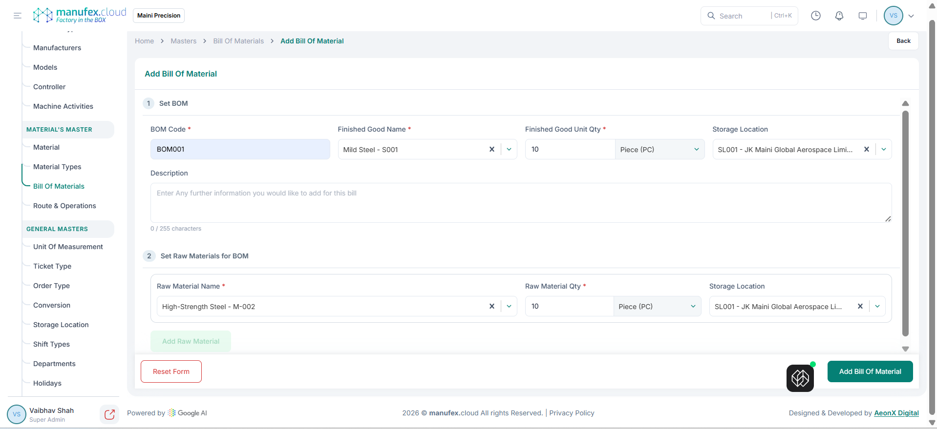 Add bill of material