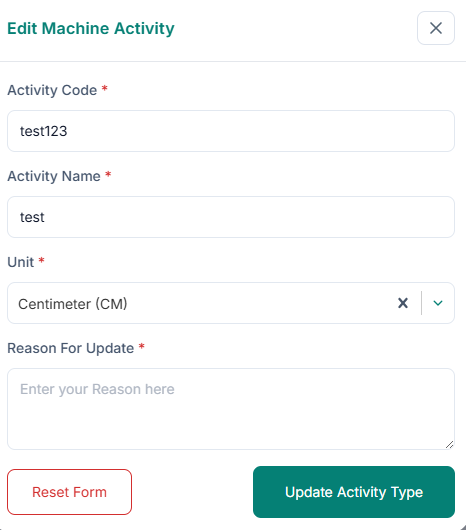 Edit machine activity