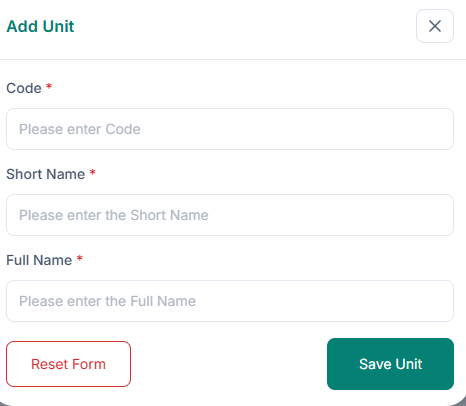 Edit unit of measurement