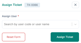 Assign ticket - user selection