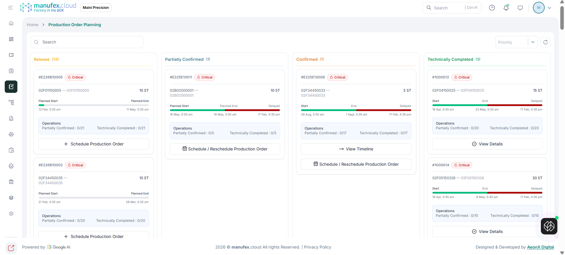 Machine Planning board