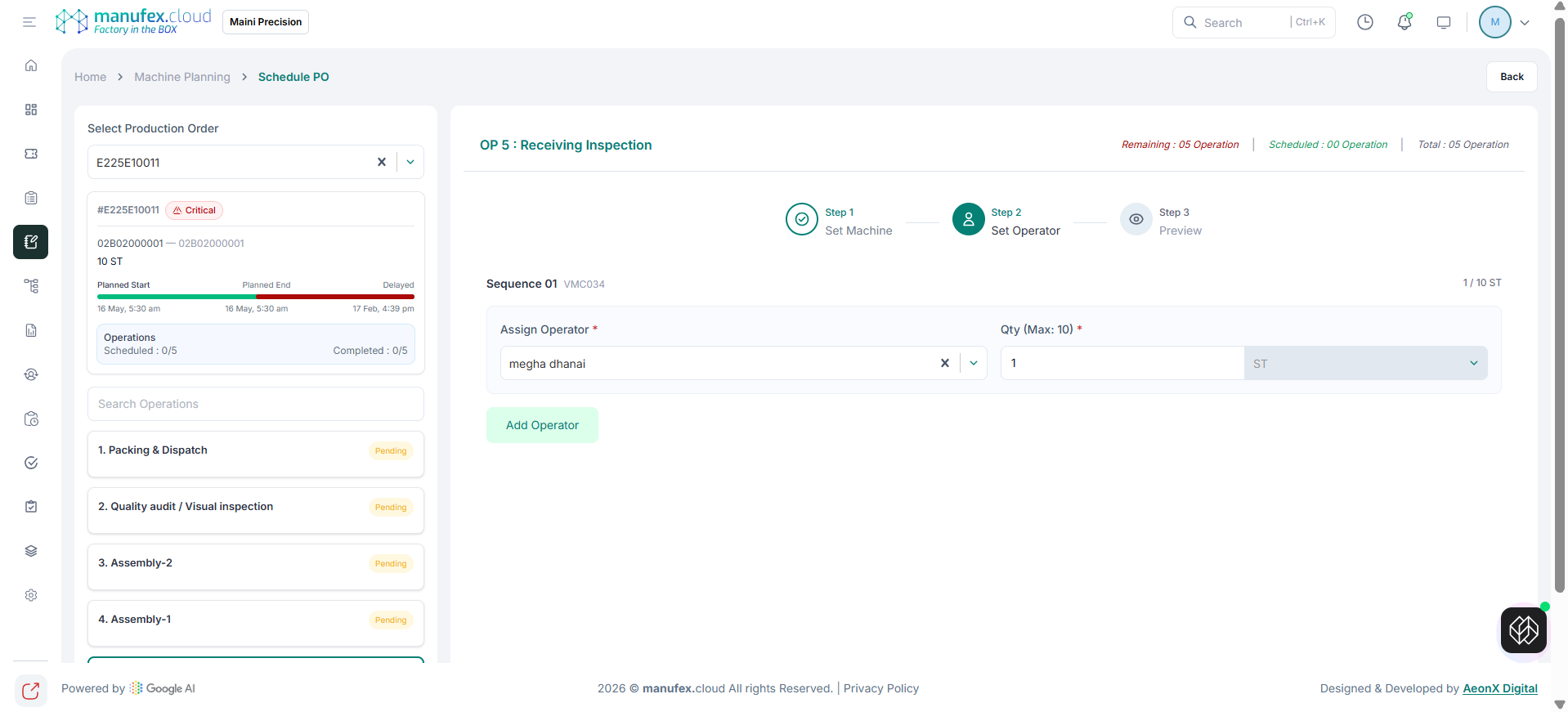 Schedule/Reschedule - step 2