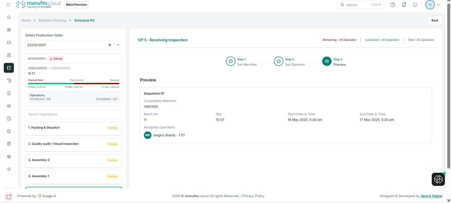 Schedule/Reschedule - step 3