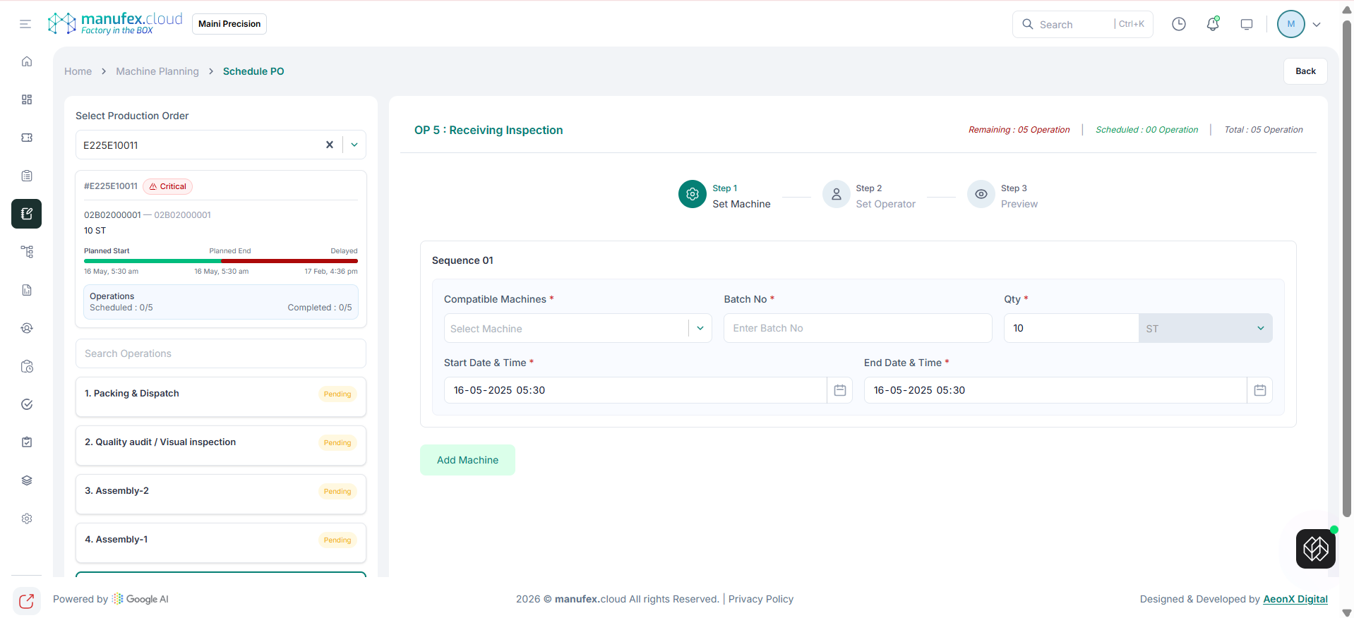 Schedule/Reschedule - step 1