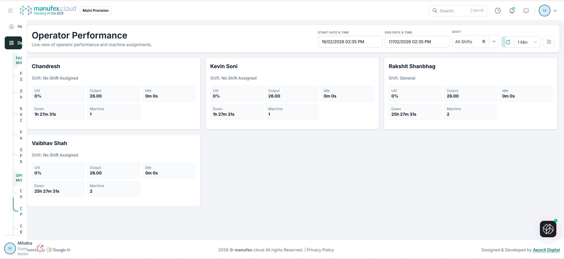Operator performance