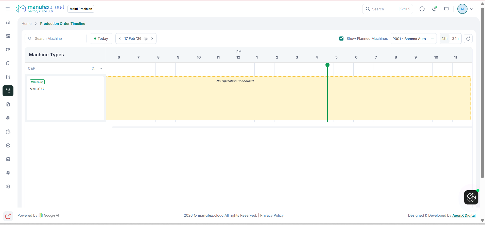 Production Order Timeline